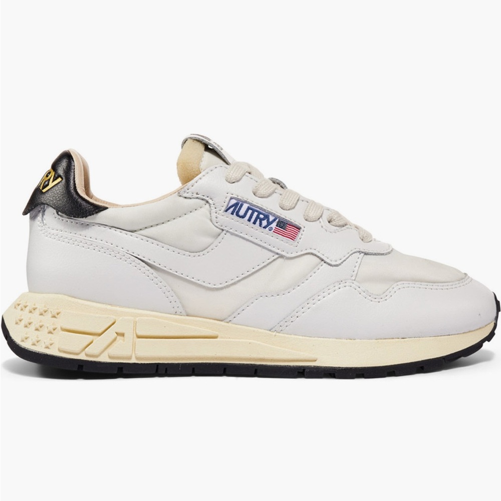 Autry White Leather Trainer Sneakers with Cream Midsole